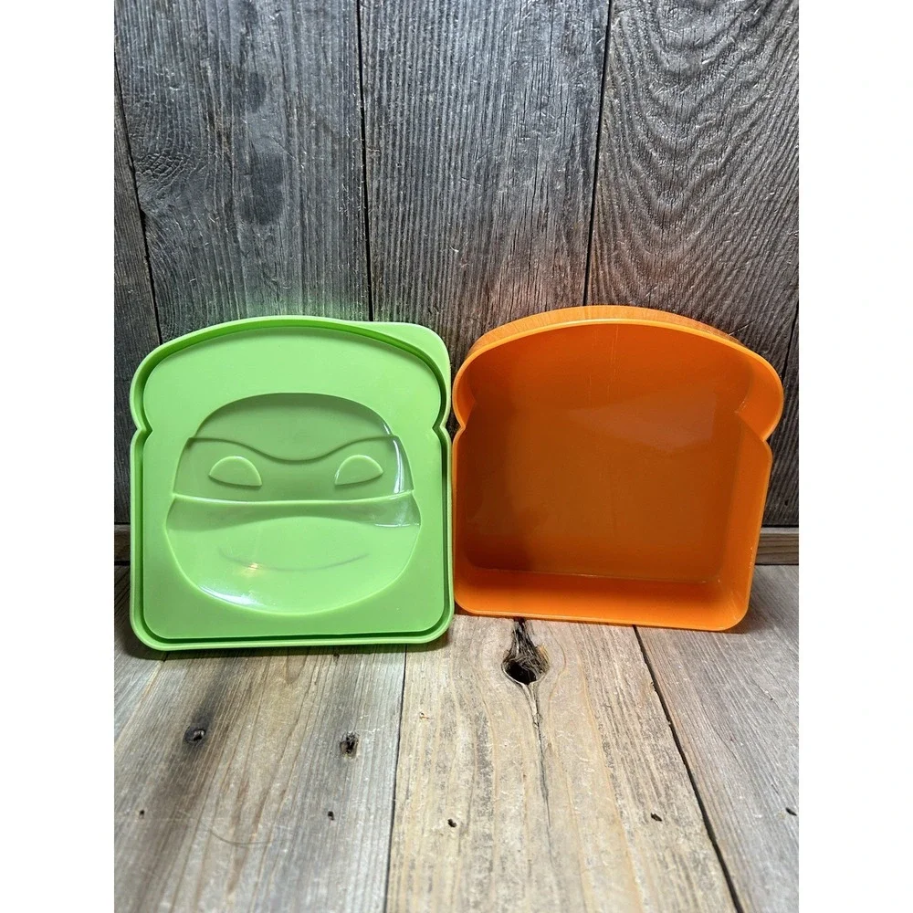 TMNT Sandwich Containers Set of 2 Donatello Michelangelo Evriholder Lunch Box